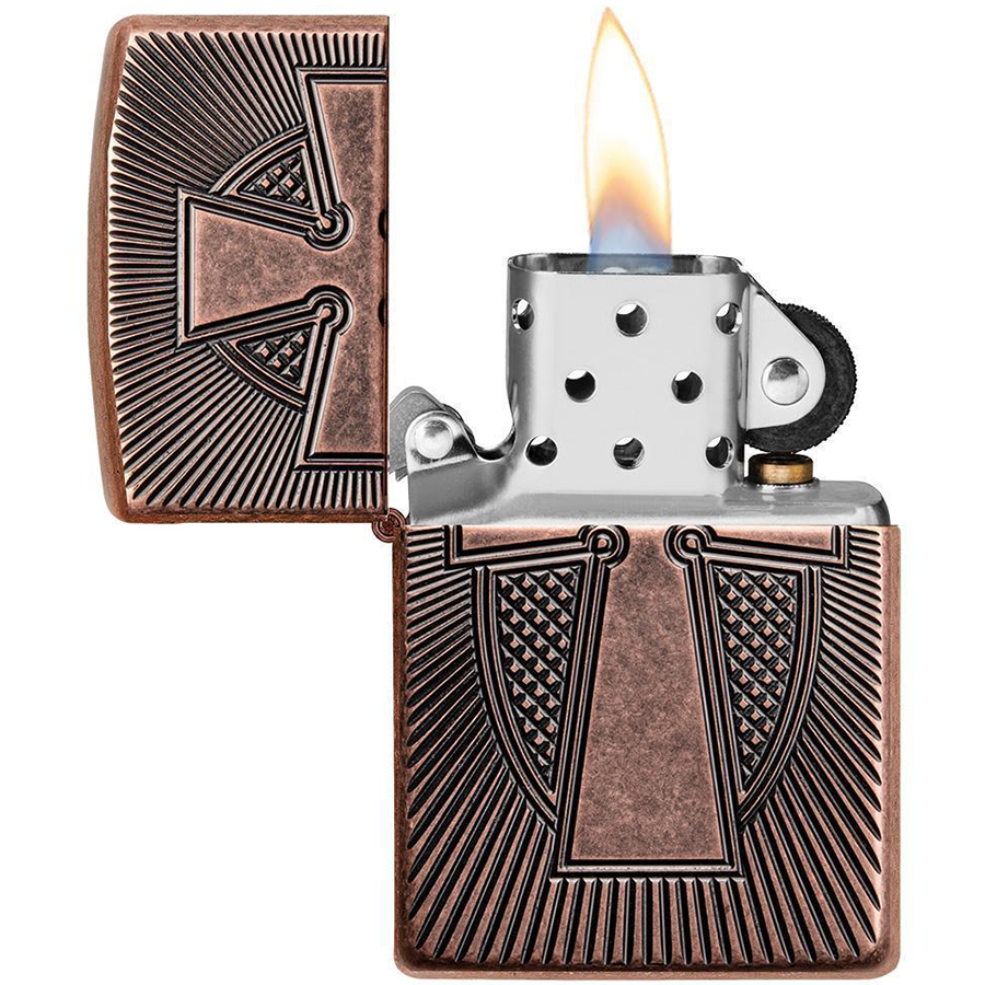 Bật Lửa Zippo 49158 – Zippo Armor Deep Carve Cross Design Antique Copper