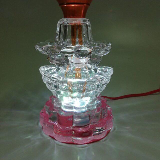 Bộ 2 đèn thờ pha lê hoa sen thân lùn VDT-025