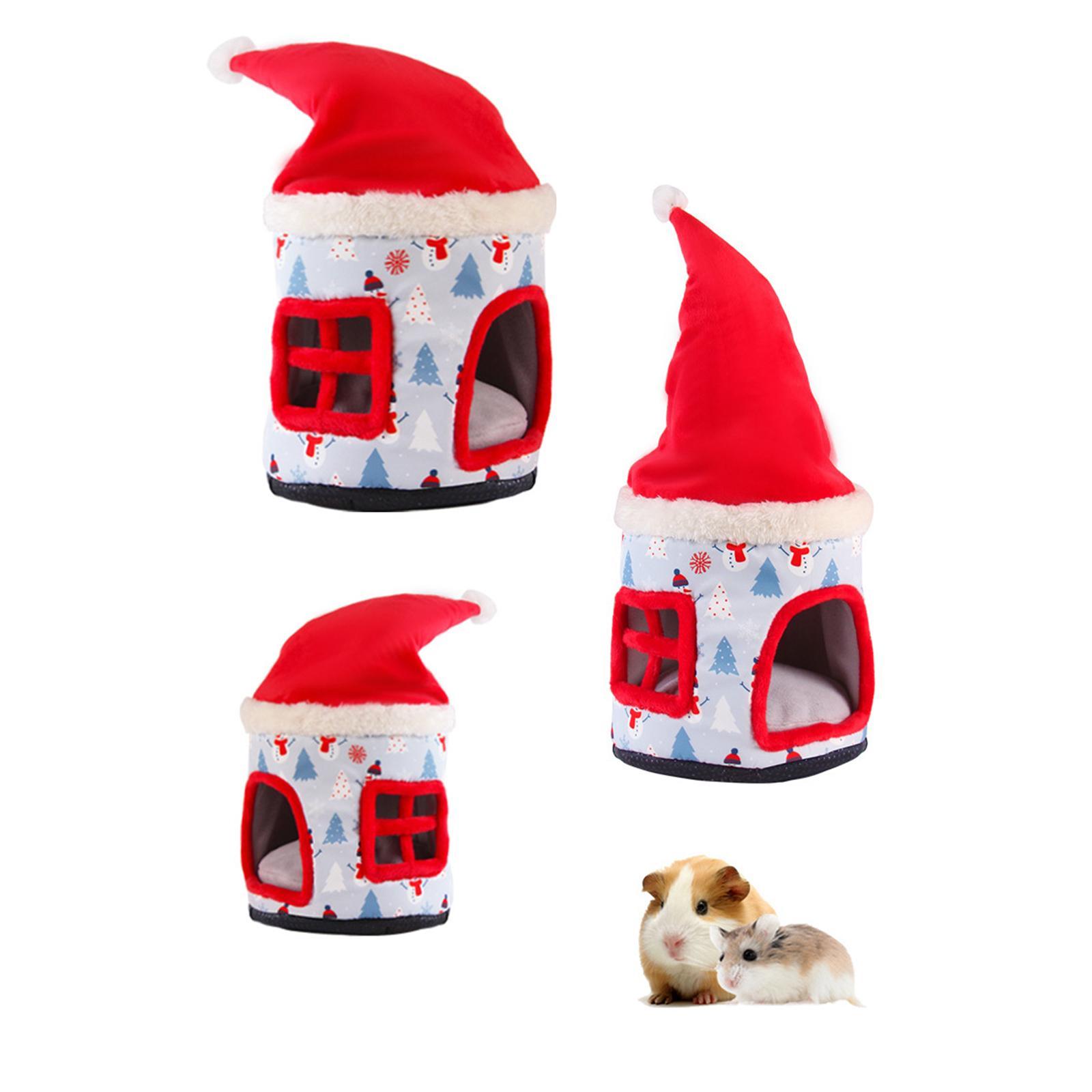 Nest House Warm Bed Tent Cage Sleeping Bed Snowman for Hedgehog Animals Small Pet