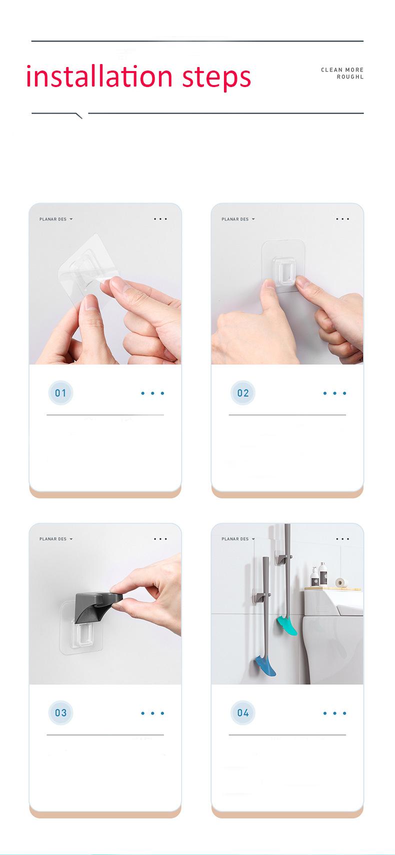 Bàn chải tay cầm dài toilet treo tường