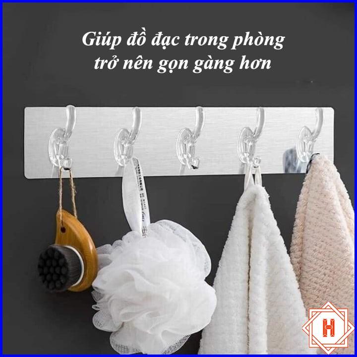 Thanh Treo Đồ Dán Tường 6 Móc Liền Mạch Trong Suốt Siêu Chắc Chắn