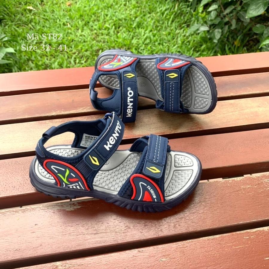 Giày sandal KENTO bé trai quai hậu dán êm nhẹ chống trơn trượt cao cấp cho trẻ em 6 - 15 tuổi đi học đi biển ST82