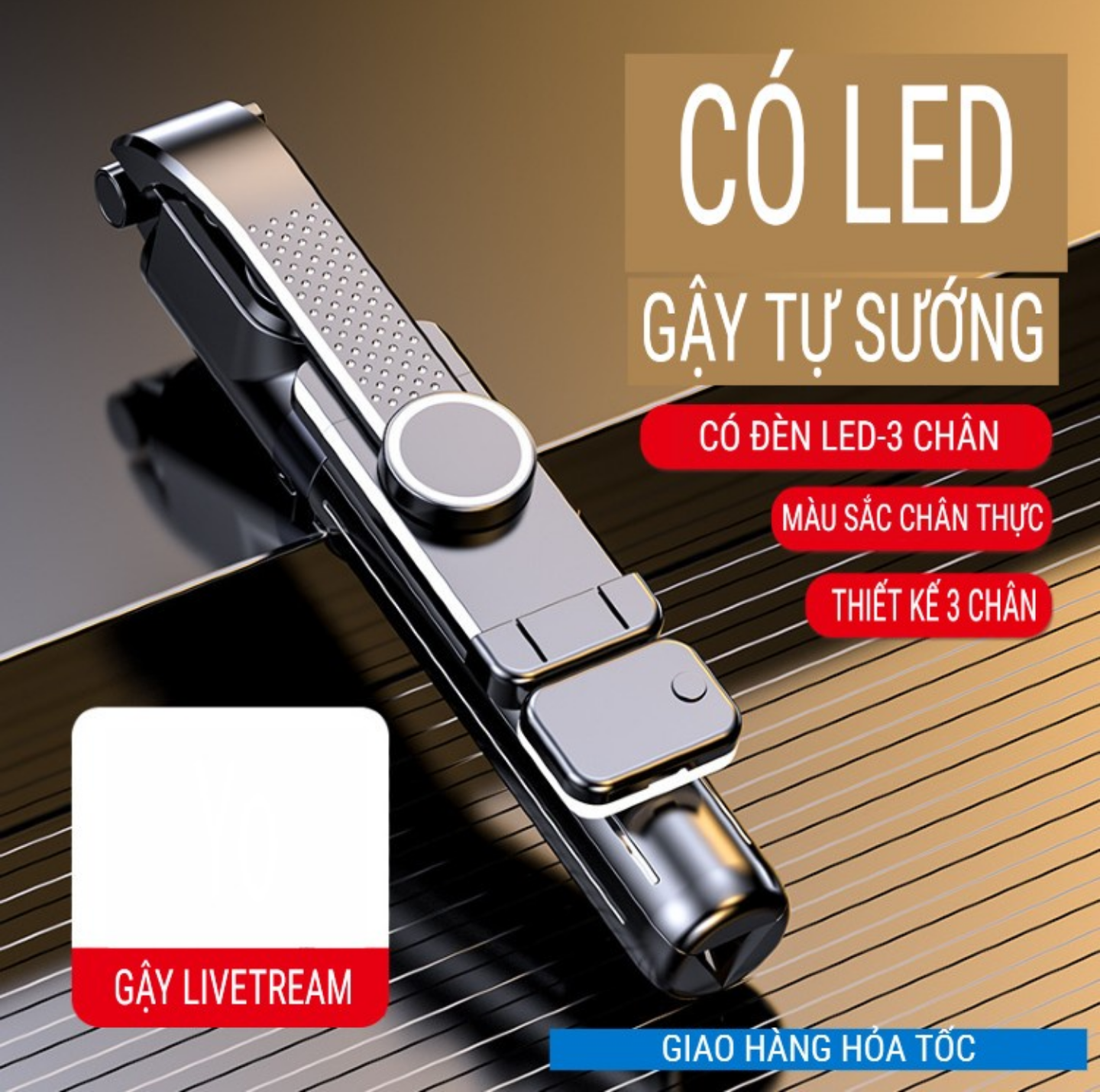 GẬY TỰ SƯỚNG QUAY PHIM CHỤP ẢNH CÓ BLUETOOTH ĐÈN LED ĐA CHỨC NĂNG TIỆN DỤNG MẪU MỚI HÀNG CAO CẤP