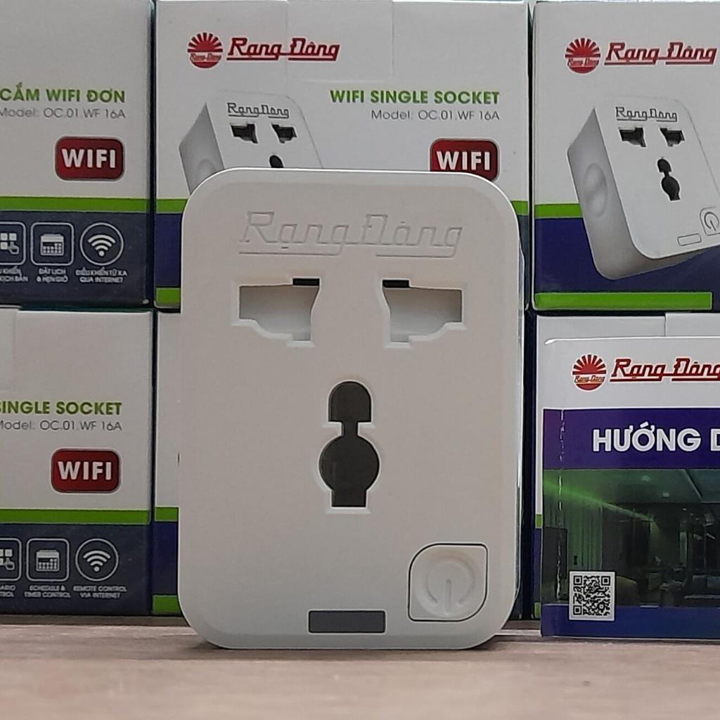 Ổ cắm Wifi Rạng Đông Điều khiển và hẹn giờ từ xa qua điện thoại OC.01.WF 16A