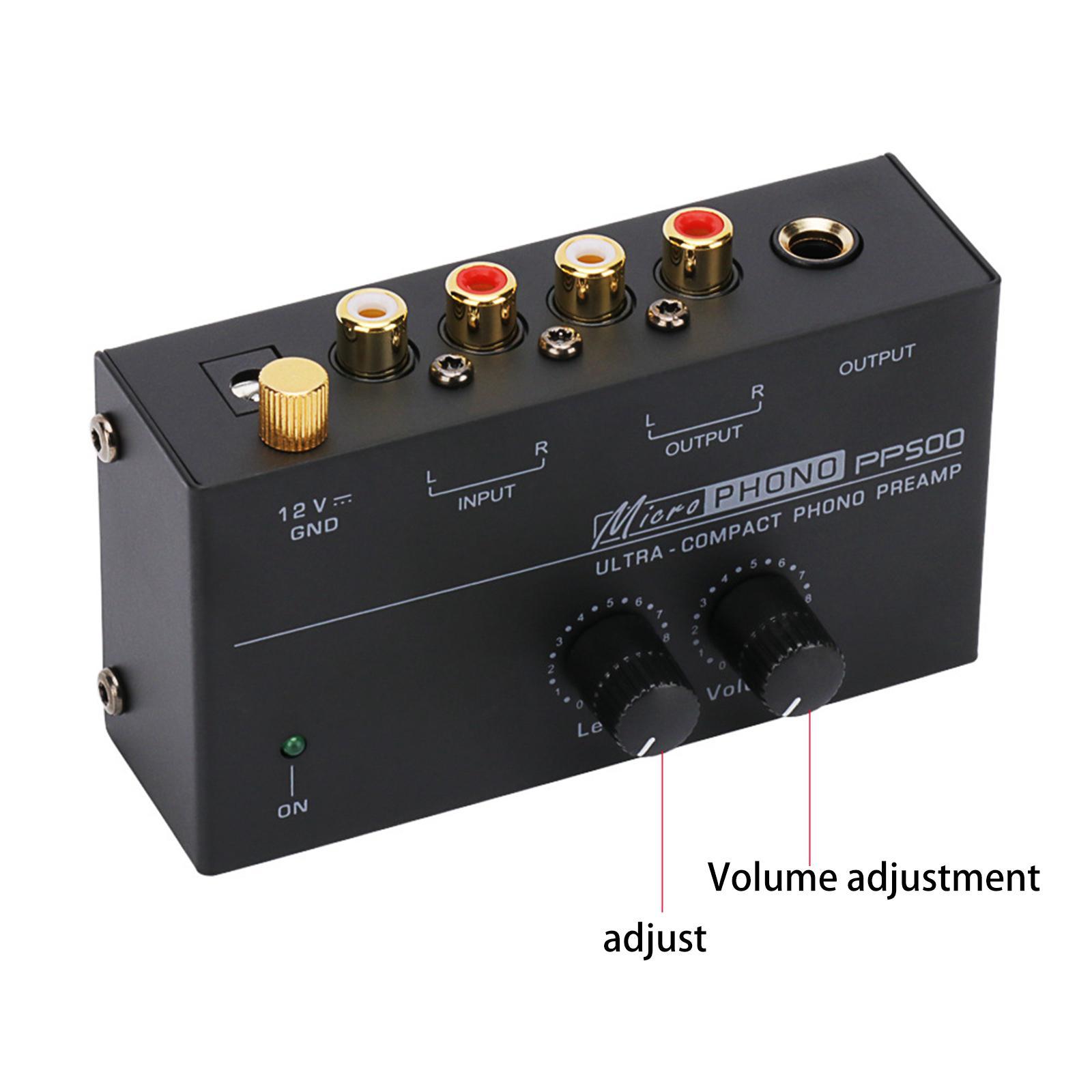 Phono Preamp DC 12V Turntable Preamplifier for  Computers Speakers