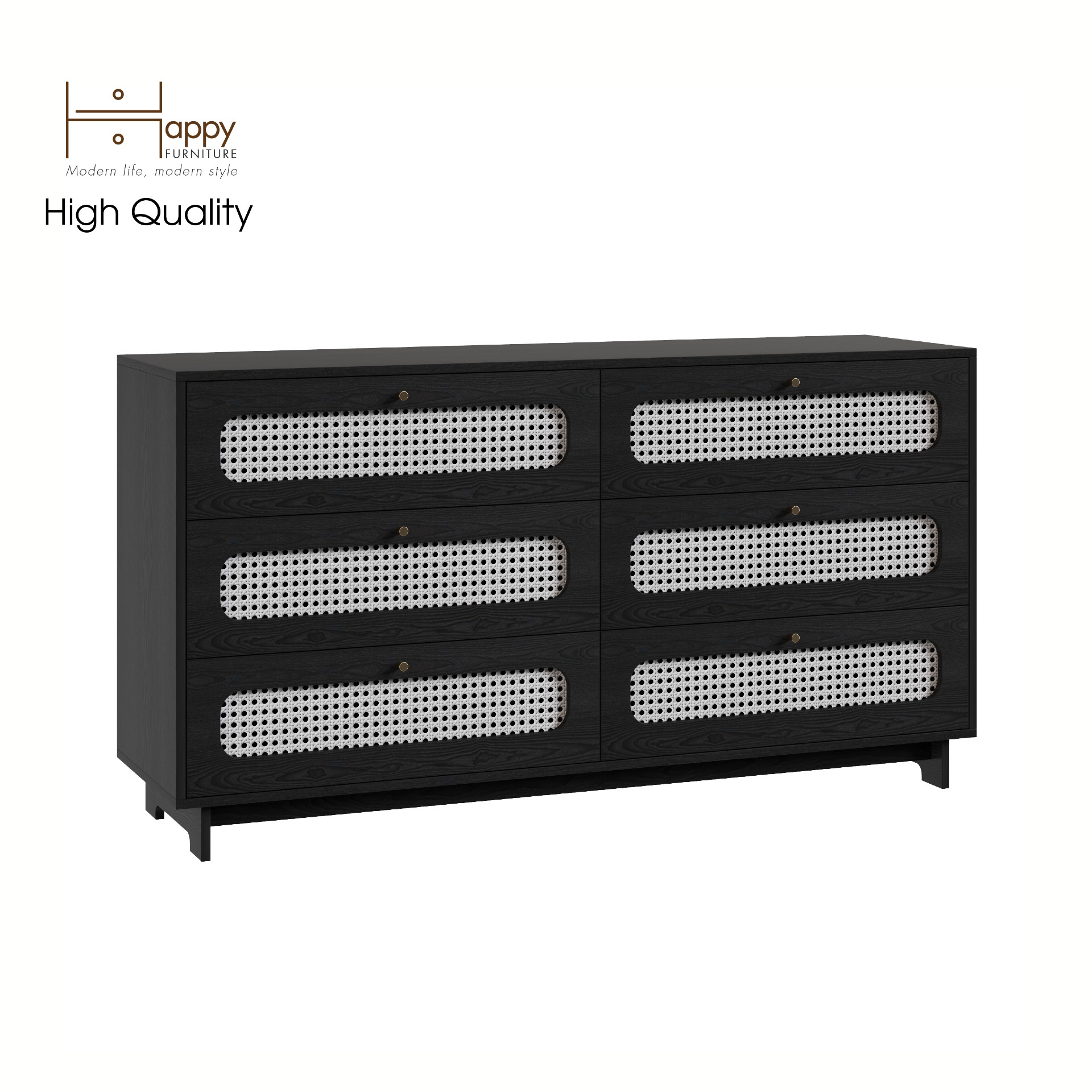 [Happy Home Furniture] MEYDAN, Tủ đựng đồ 3 tầng 6 ngăn kéo , 160cm x 45cm x 86cm ( DxRxC), THK_079
