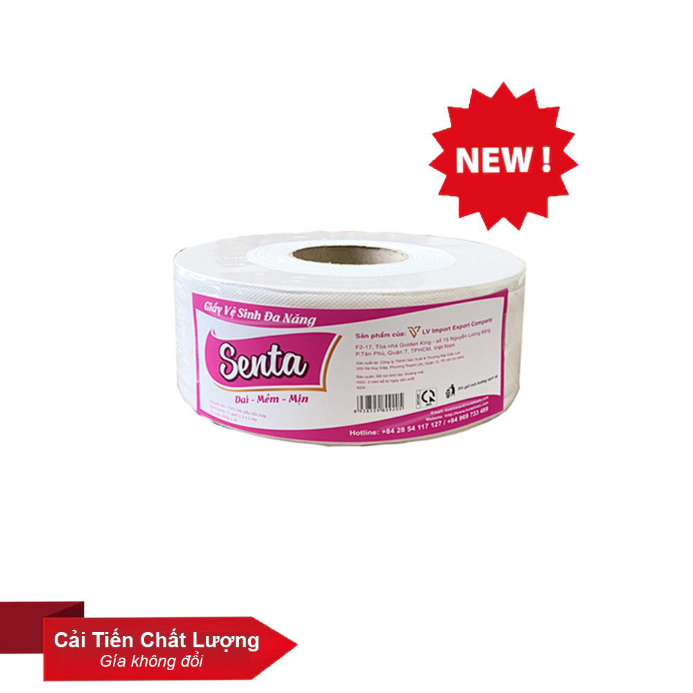 GIẤY VỆ SINH CUỘN LỚN SENTA 600G CẢI TIẾN MỚI
