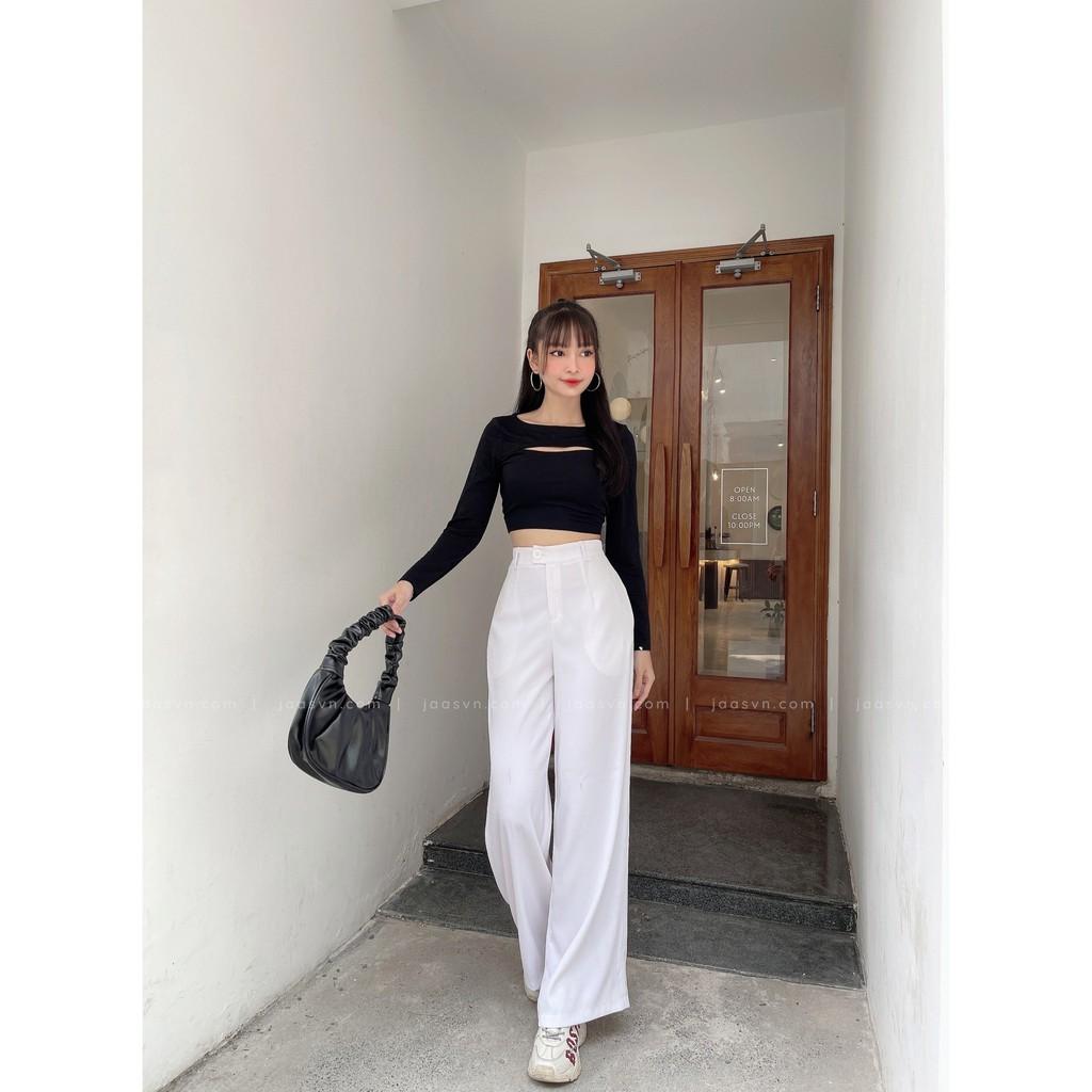 Áo crop top tay dài cut out cực xinh