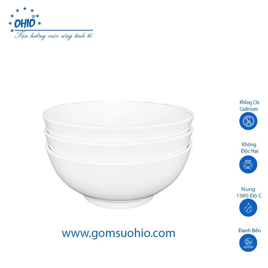 Tô Khum 17.5cm Sứ Trắng OHIO