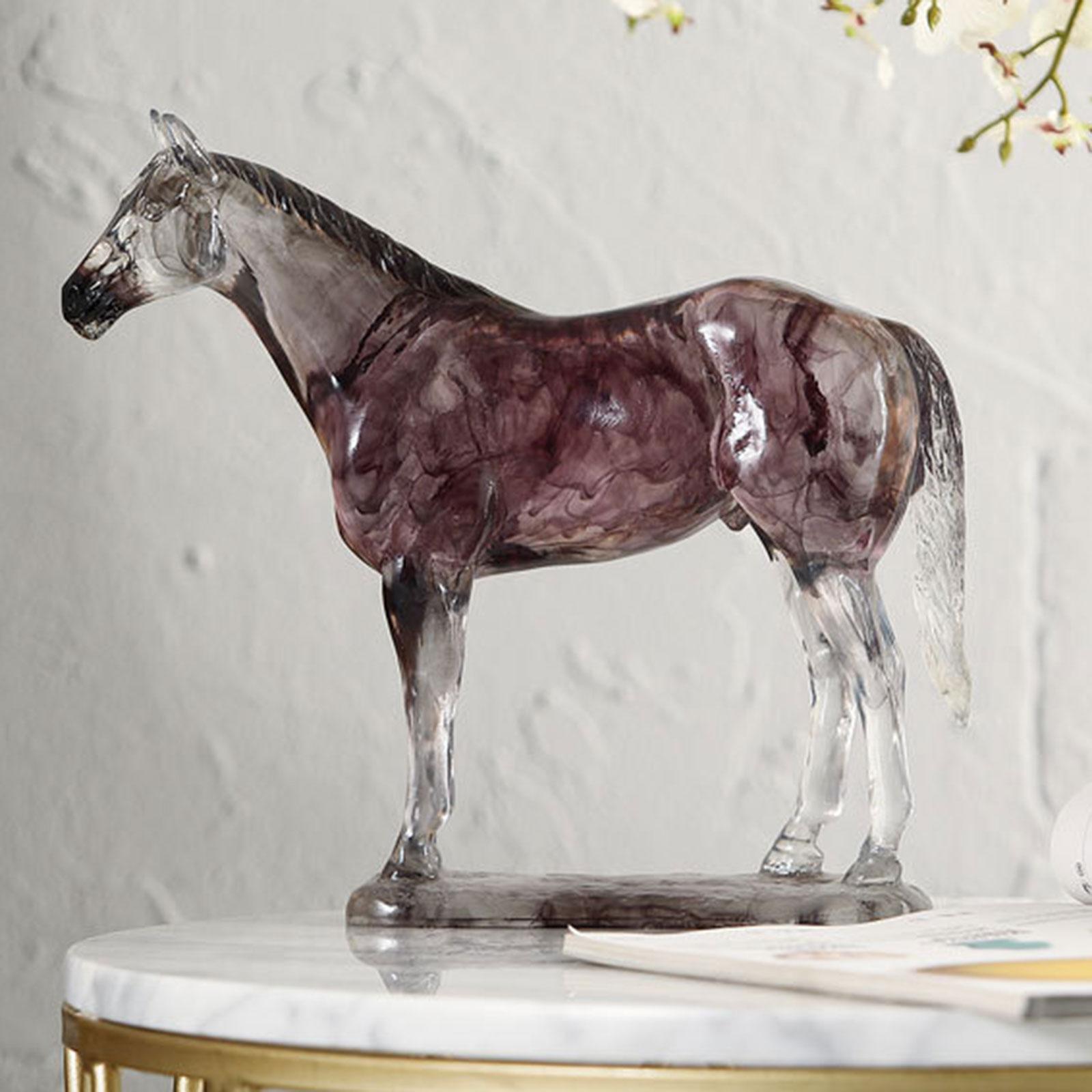 Horse Figurine Horse Sculpture Resin Horse Statue for Bookshelf Tabletop