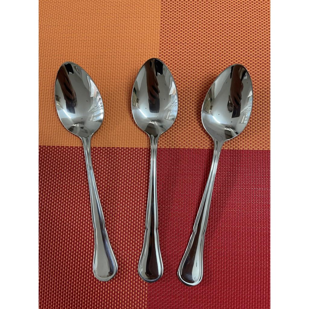 Muỗng - Thìa Inox Lớn Súp Nhọn Cán Bầu Viền Eo