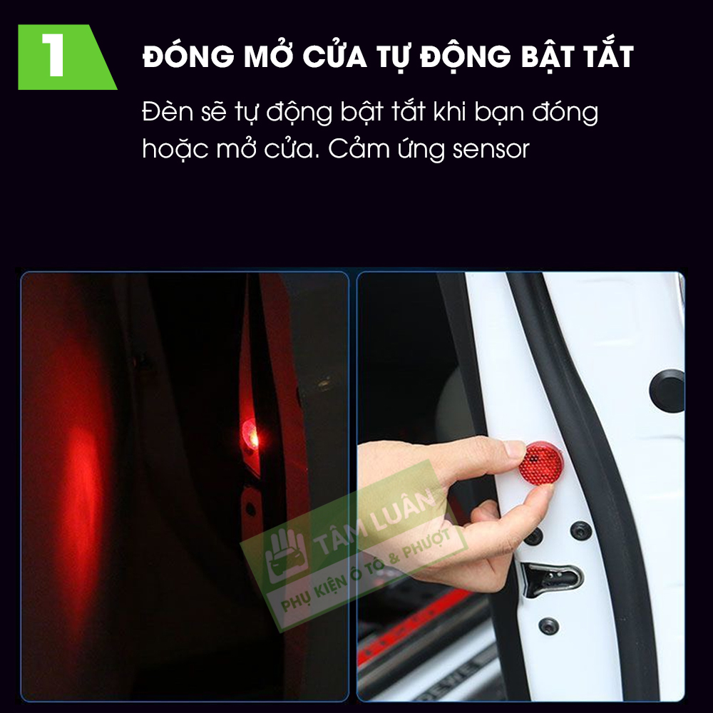 Đèn led cảnh báo mở cửa ô tô chống va chạm, gắn cửa xe TÂM LUÂN Chổi lau tẩm dầu - Hàng chính hãng