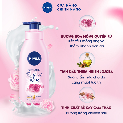 Sữa Dưỡng Thể NIVEA Sáng Da Hương Hoa Hồng (350 Ml) - 85707