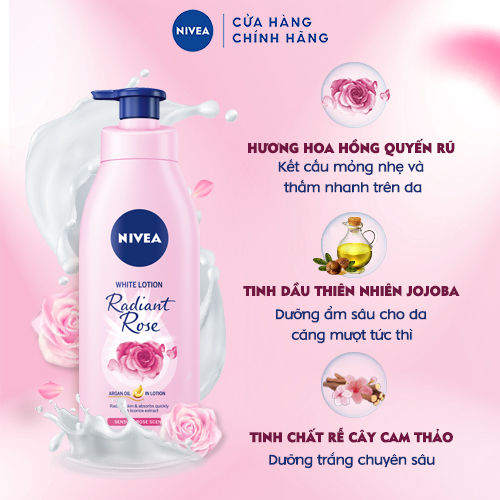 Sữa Dưỡng Thể NIVEA Sáng Da Hương Hoa Hồng (350 ml) - 85707