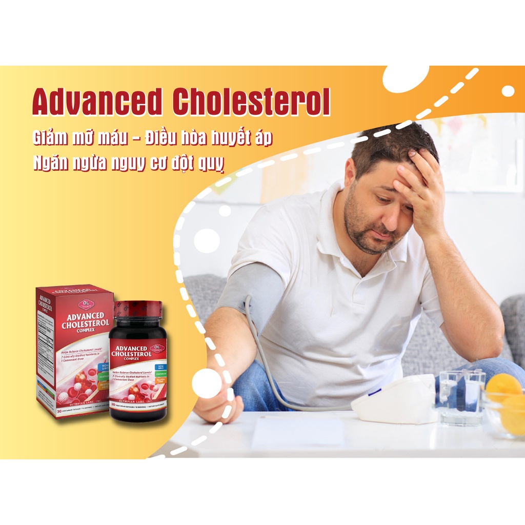 Viên Uống Giảm Cholesterol Olympian Labs Advanced Cholesterol Complex - Giúp Điều Hoà Đường Huyết