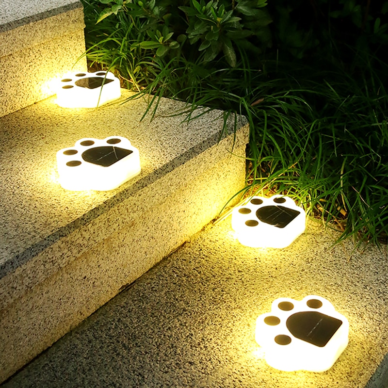 Đèn led chân Gấu năng lượng mặt trời trang trí cầu thang sân vườn Solar Led Light Outdoor Landscape Garden Lights