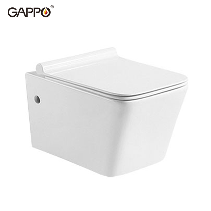 BỒN CẦU TREO TƯỜNG NHẬP KHẨU NGA GAPPO GM201 DÁNG VUÔNG MEN TUYẾT - HÀNG CHÍNH HÃNG