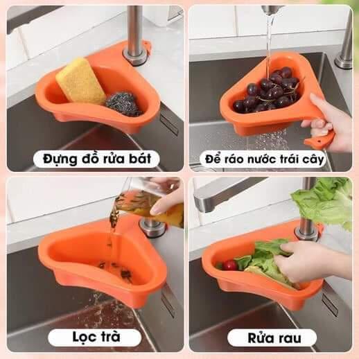 Set 2 Khay lọc rác gắn bồn rửa bát đa năng hình thiên nga