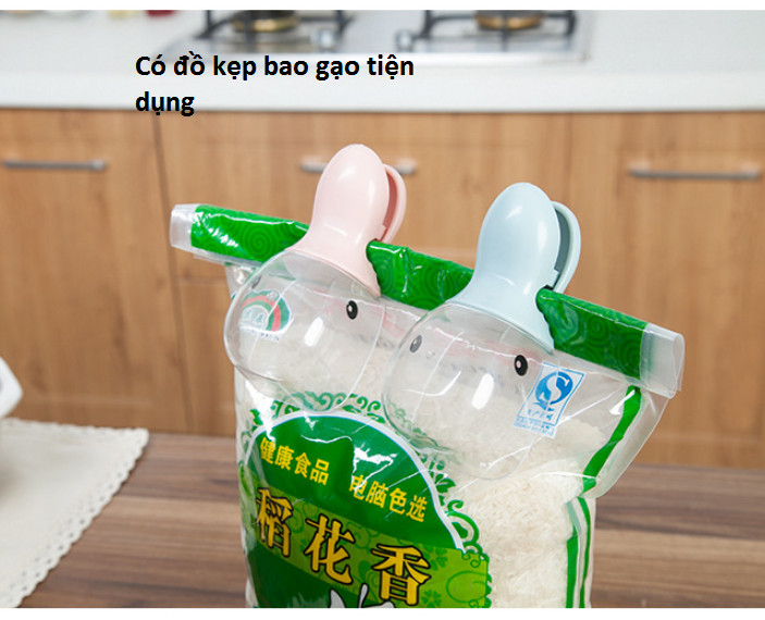 01 Muỗng múc gạo 2 trong 1 hình chú vịt siêu tiện lợi, xúc ngũ cốc bằng nhựa, đồ dùng nhà bếp GD171-MMGao