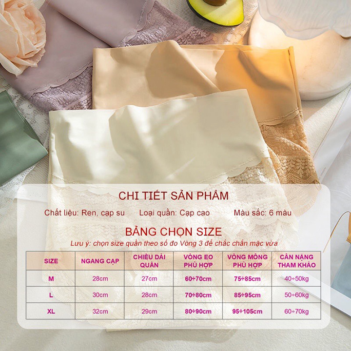 Quần lót nữ cạp cao ren hoa cạp su mềm CAO CẤP, che phủ khuyết điểm, kháng khuẩn co giãn 4 chiều cực tốt, CÓ SIZE TO