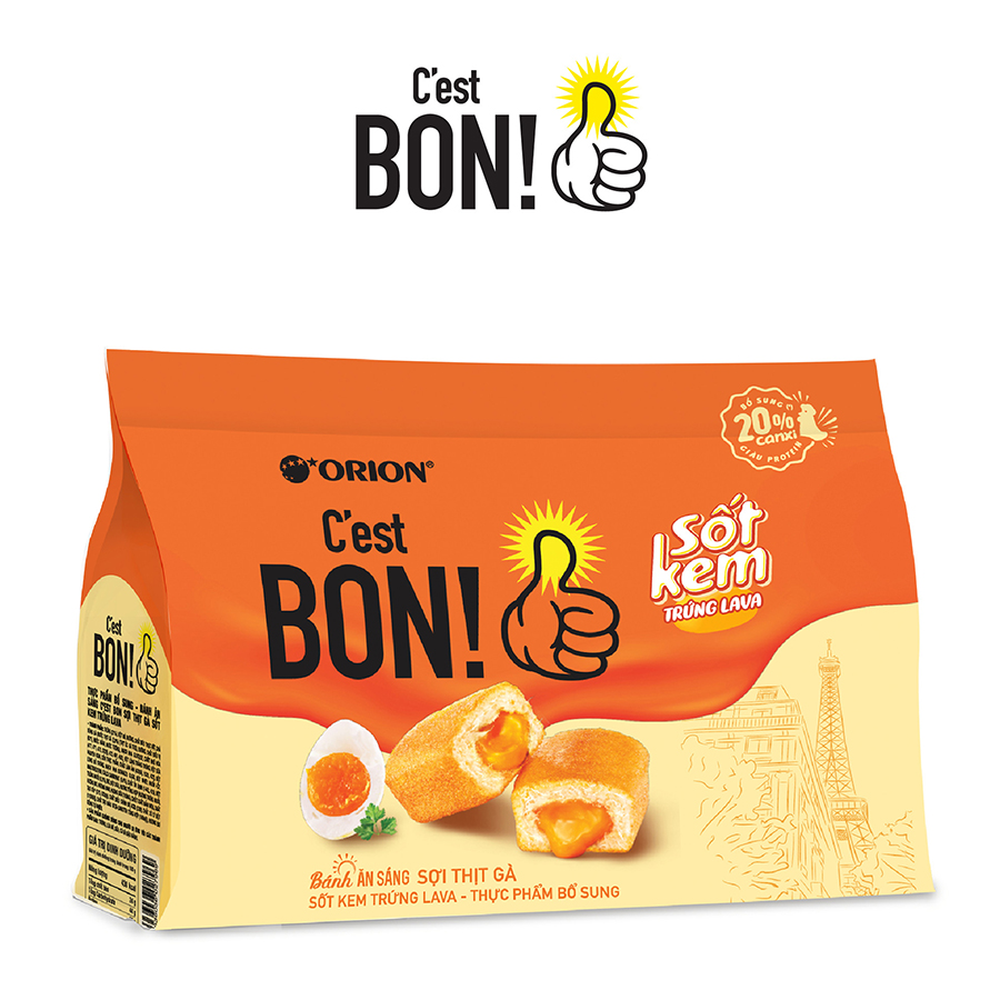 Bánh ăn sáng C'est Bon Sốt Kem Trứng Lava 8P