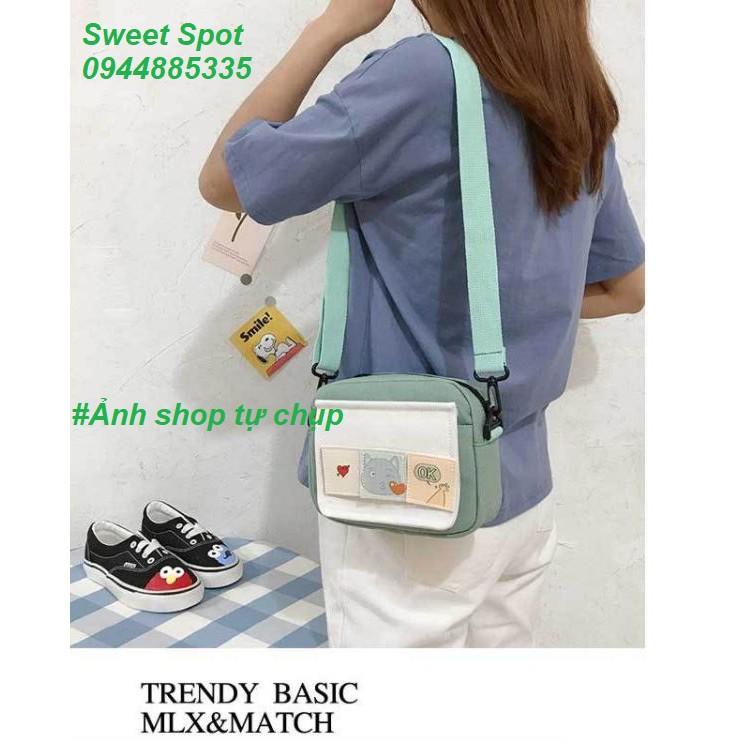 Túi thời trang nữ, túi đeo vai, túi đeo chéo kèm miếng dán sticker ngộ nghĩnh