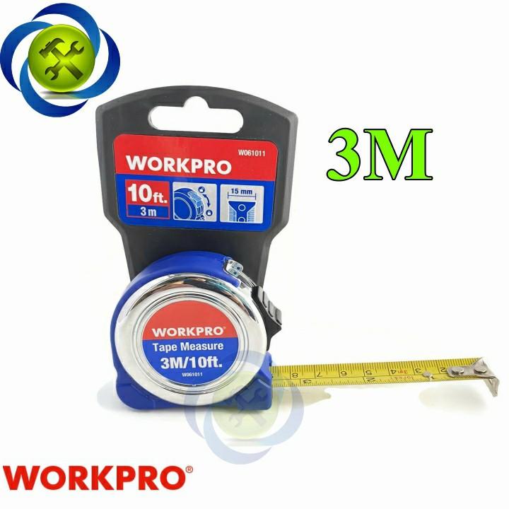 Thước cuộn 3 mét Workpro W061011 vỏ mạ Crom