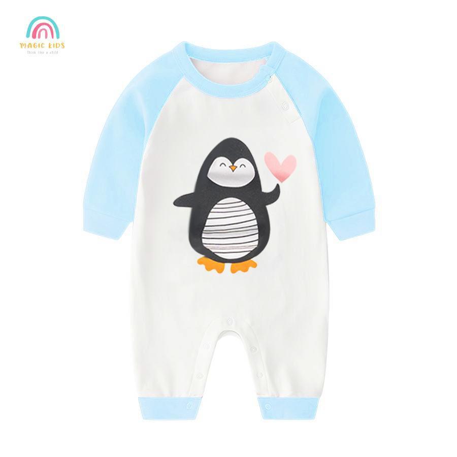 Bộ body dài tay chất liệu cotton họa tiết đáng yêu cho bé BL20011