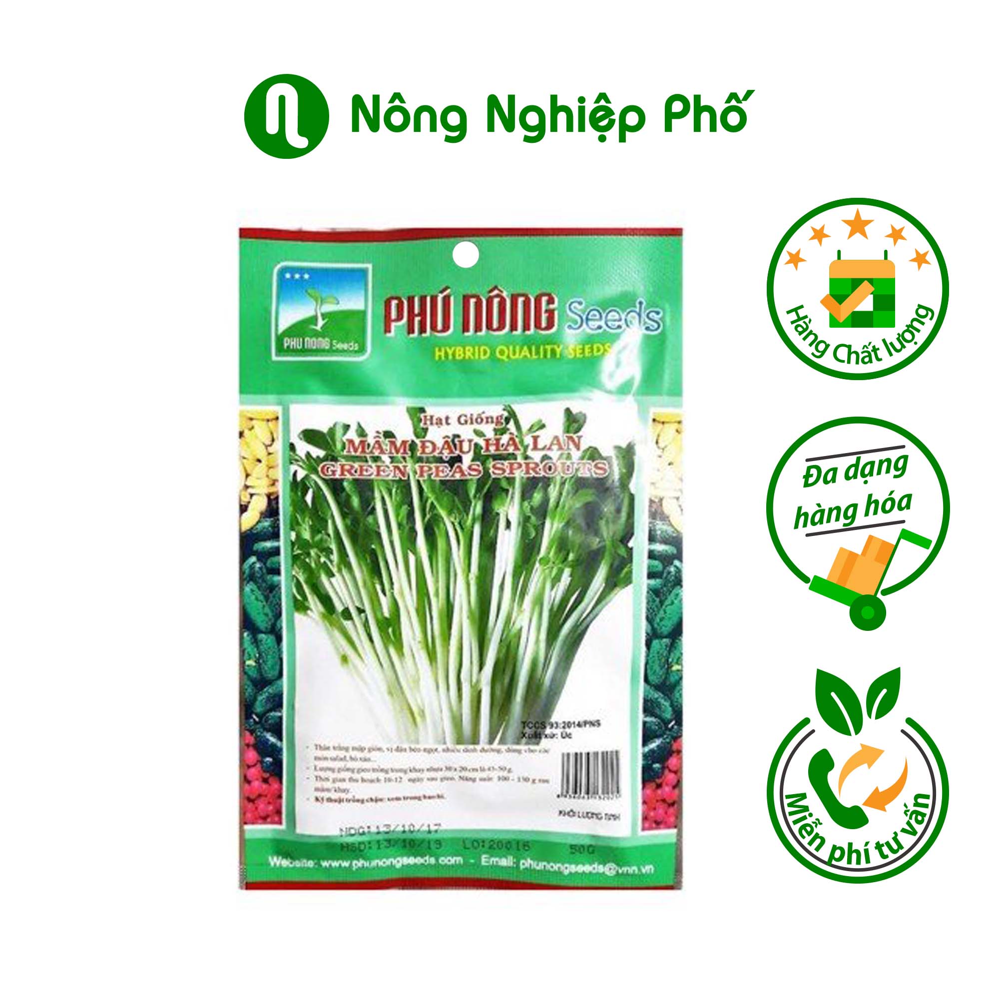 Hạt Giống Mầm Đậu Hà Lan Phú Nông (1 gói 50g)