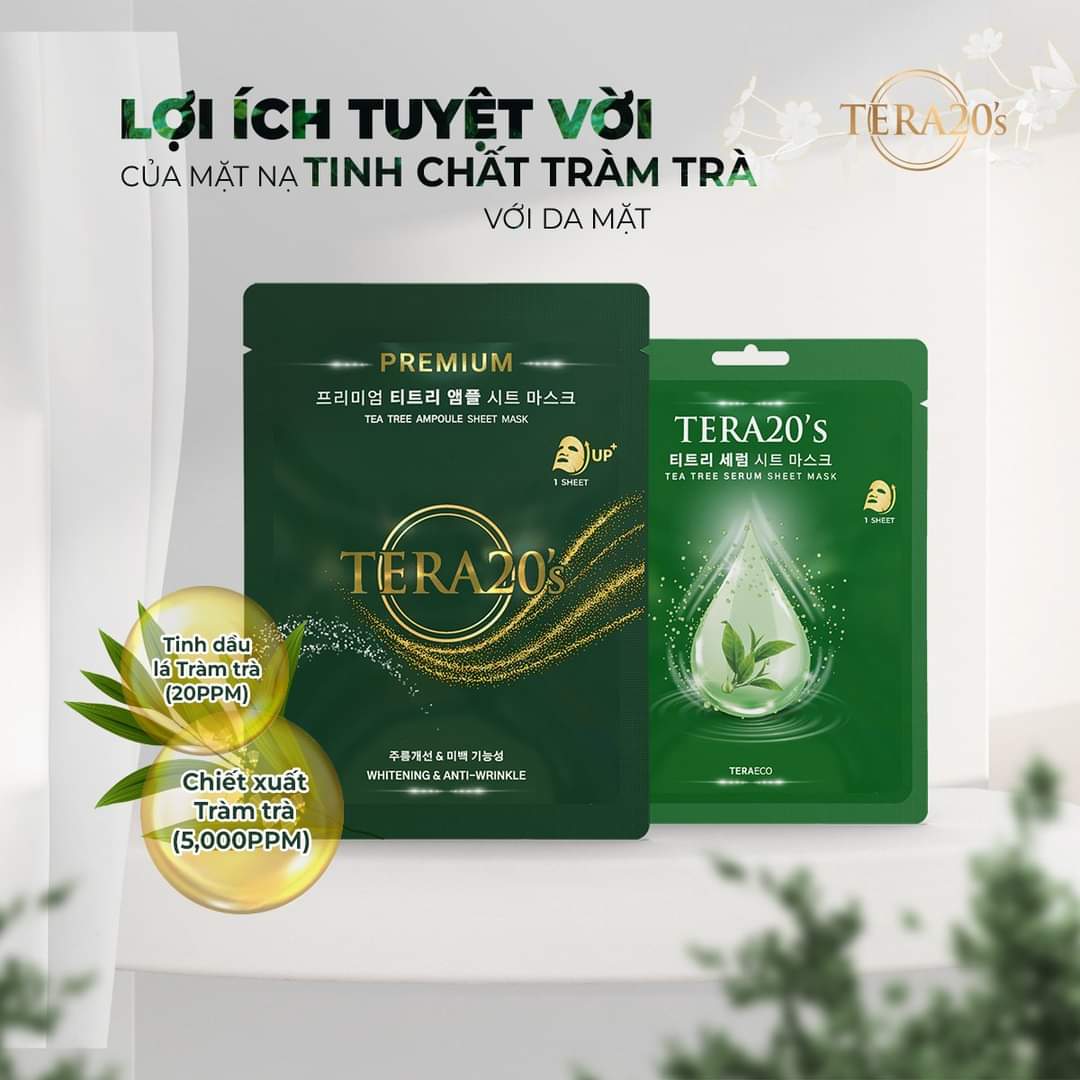 Mặt nạ tinh chất Tràm Trà TERA20's dòng Premium cao cấp