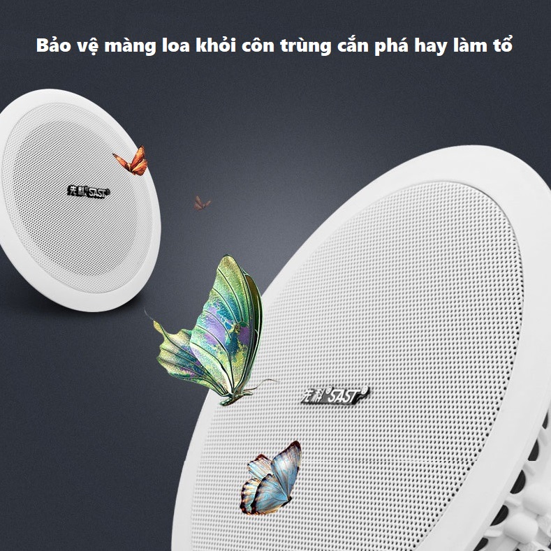 Bộ 4 loa không dây bluetooth âm trần âm thanh nổi SAST cao cấp 20W  - lắp đặt trong nhà lẫn ngoài trời