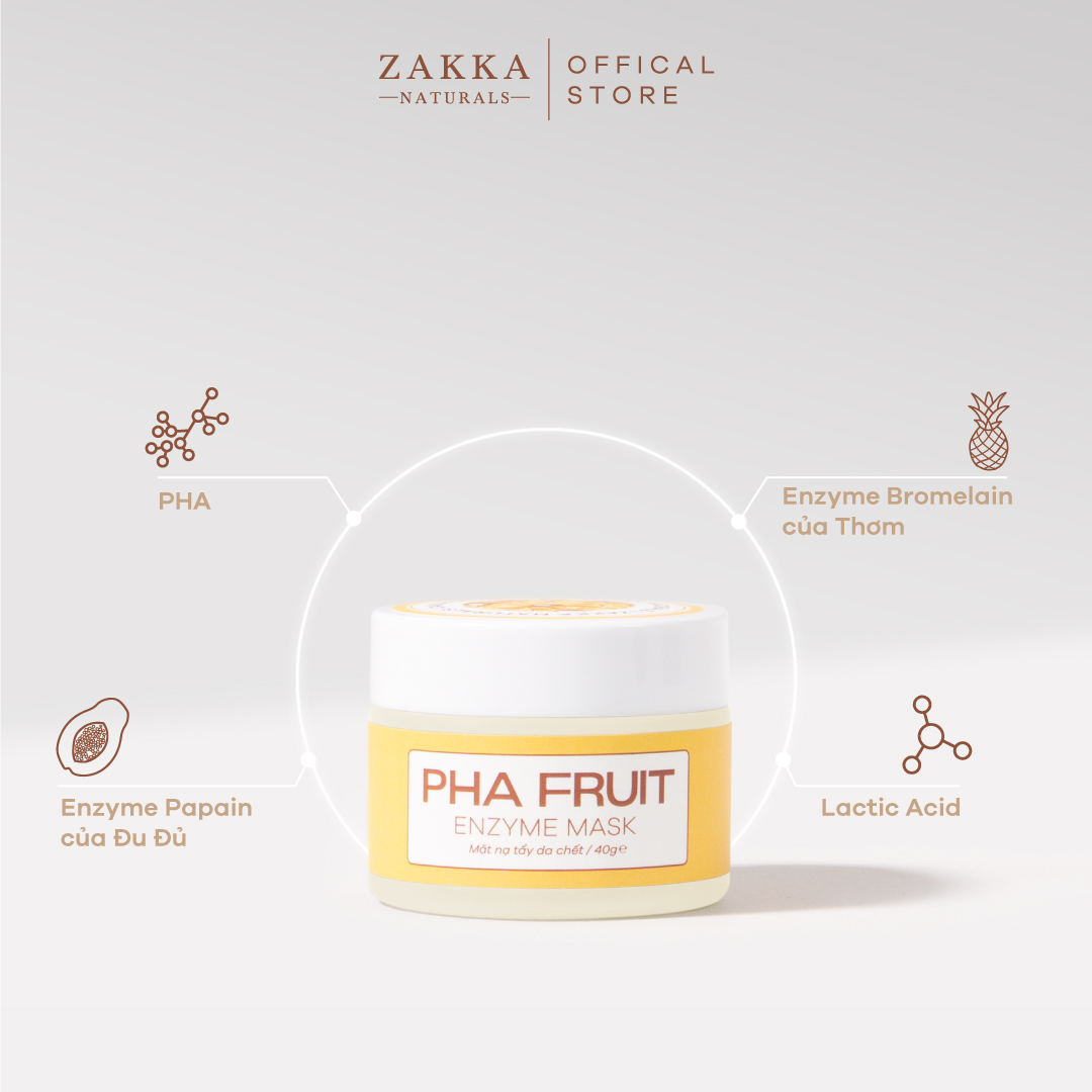 Mặt Nạ Enzyme Trái Cây Làm Sạch, Tẩy Tế Bào Chết Cho Da - PHA Fruit Enzyme Mask 40g Zakka Naturals