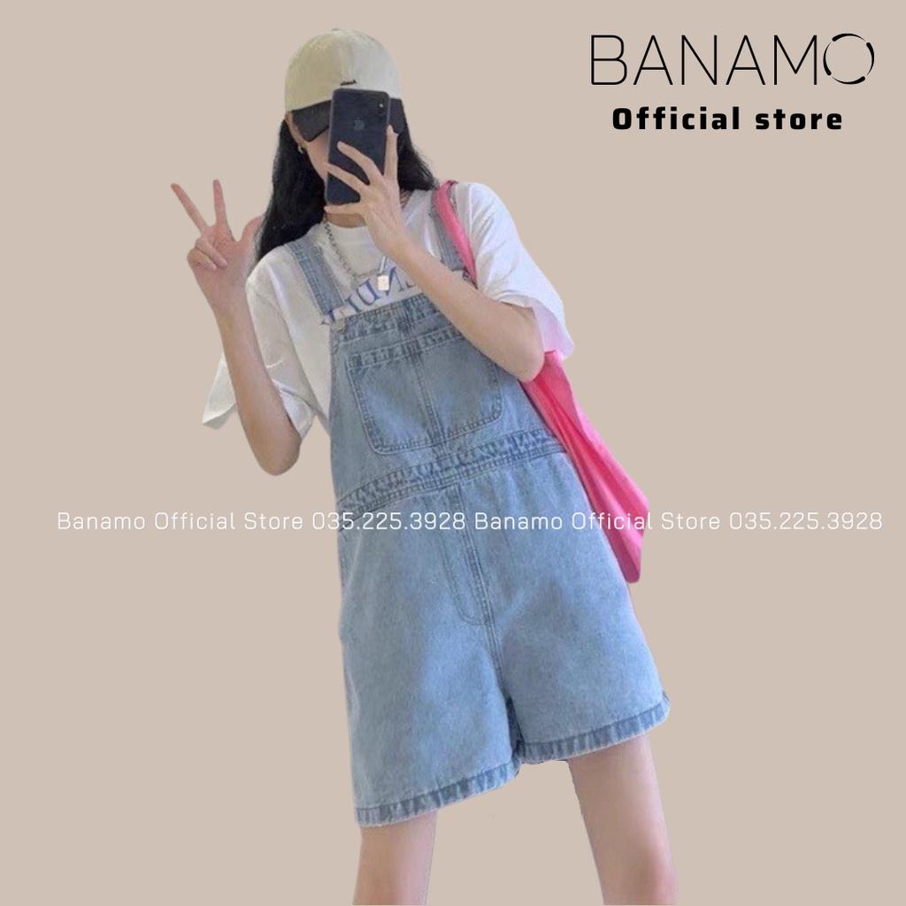 Quần yếm bò nữ dạng short 2 dây thời trang Banamo Fashion 665