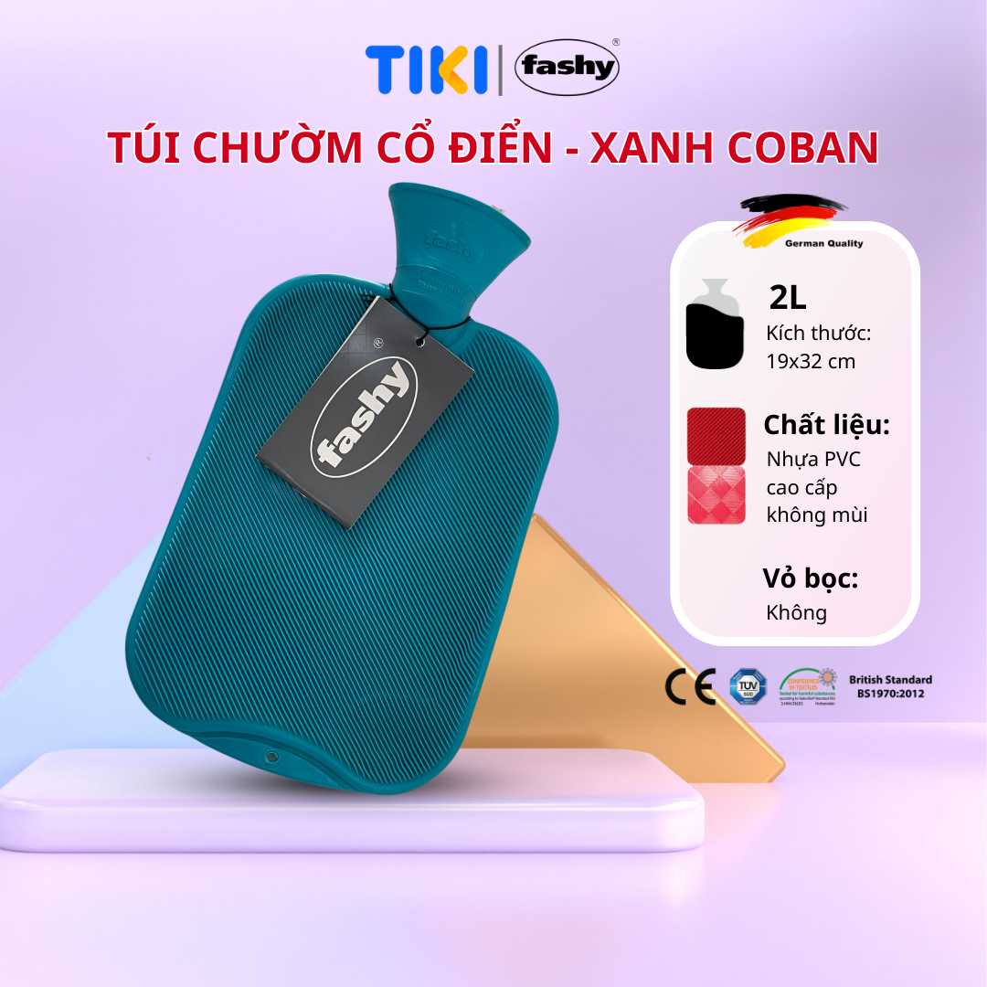 Túi Chườm Nóng Lạnh Nhập Khẩu 100 Từ Đức Thương Hiệu Fashy Dòng Cổ Điển, Tiêu Chuẩn Chất Lượng Châu Âu Giúp Giảm Các Cơn Đau Kỳ Kinh Nguyệt, Đau Đầu, ... Hạ Sốt Tự Nhiên, Phù Hợp Cho Người Lớn, Nhiều Màu Sắc - Xanh Coban