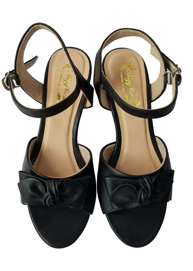 Giày sandal cao gót nữ da bò 5 cm HKD130