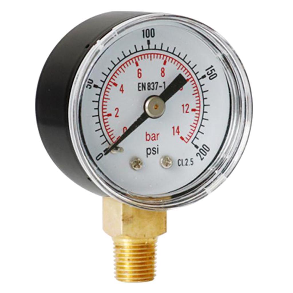0-200psi 0-14bar Pressure Gauge Mini-Dial Air Compressor Meter Hydraulic Pressure Gauge TS-Y408