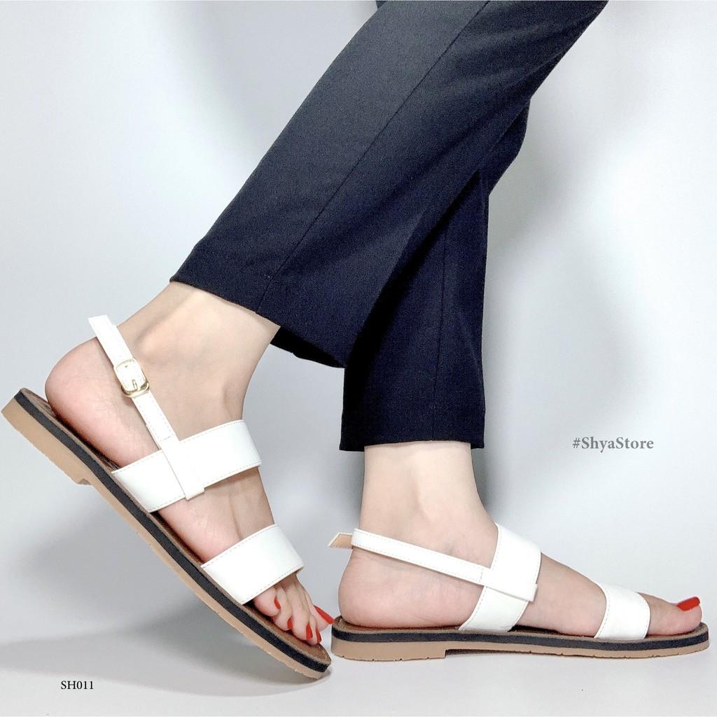 Sandal cao gót vuông nữ 5 phân quai mảnh 1cm chính hãng Hishoo S061