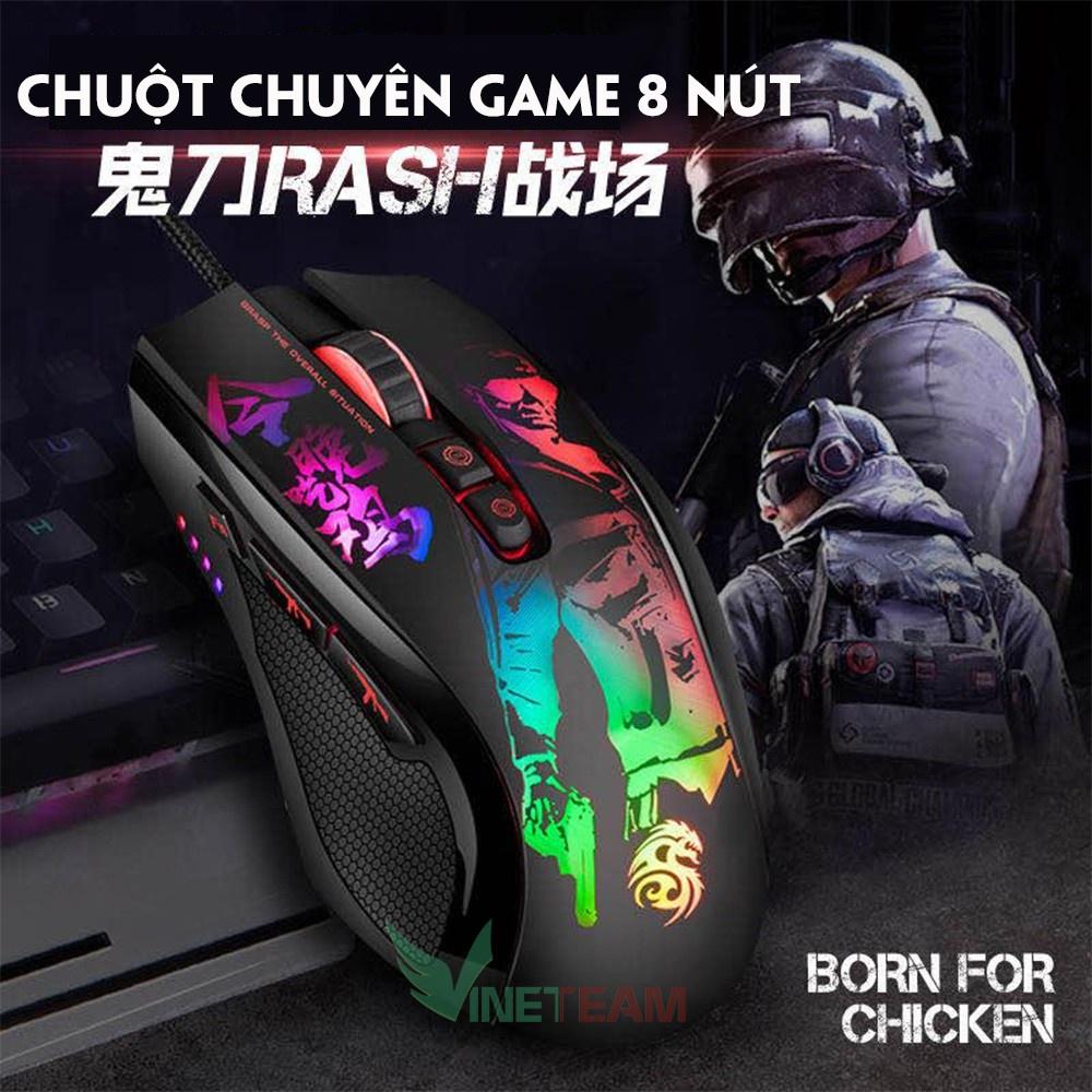 Chuột gaming Demon Baron | Hỗ trợ ghìm tâm PUBG, Led nhiều màu |8 nút Autotap, ghìm tâm PUBG trên Mobile, PC -dc4133