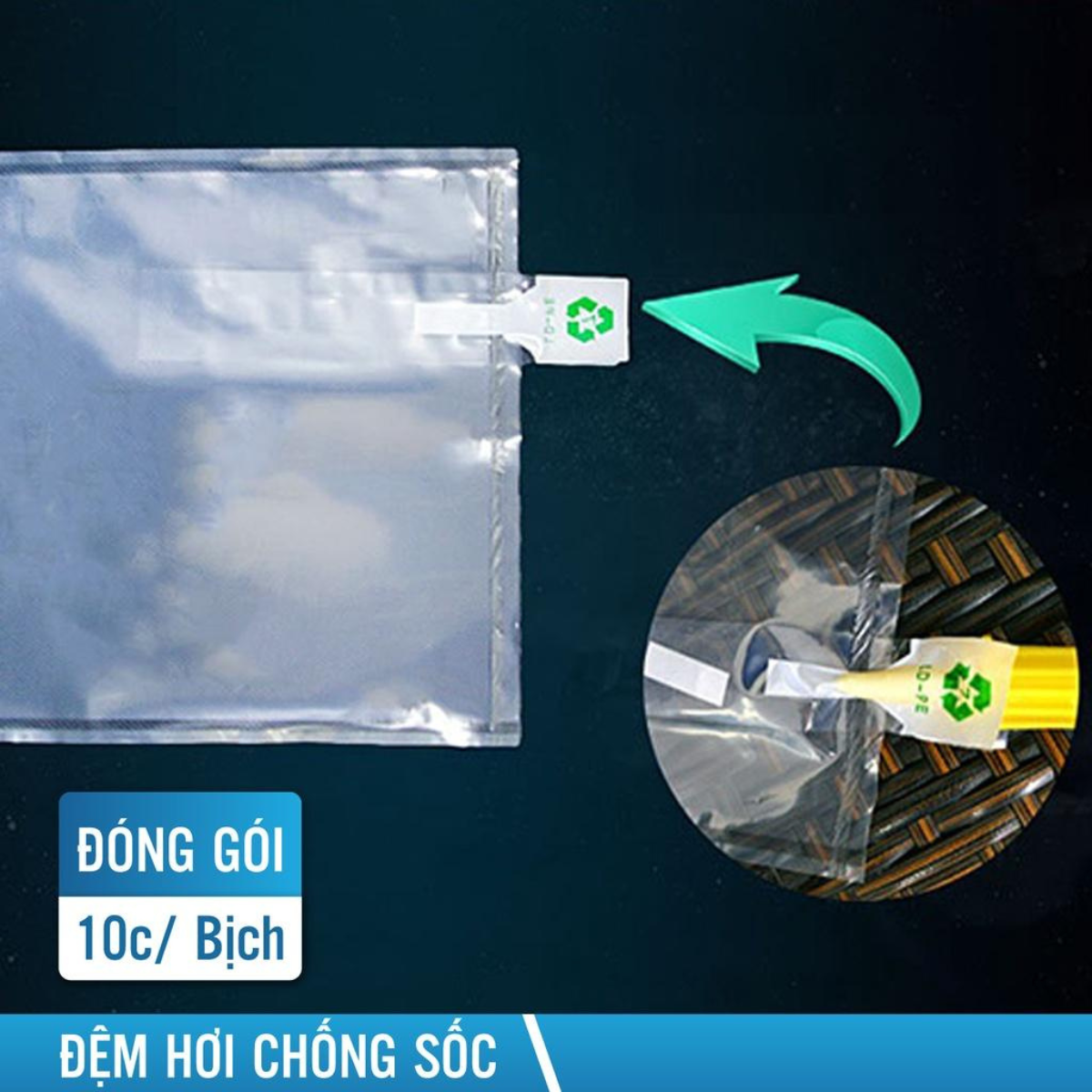 Túi đệm khí chống sốc [10 CÁI] 20x20cm bong bóng khí đệm hơi, túi hơi đệm khí, đệm hơi chèn hàng chống sốc-MHAPCK