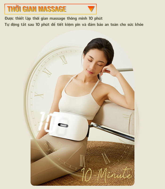 Máy Massage Bụng Cao Cấp Nikio NK-166DC - Công Nghệ Xoa Bóp Kết Hợp Hồng Ngoại Hiện Đại, Hỗ Trợ Cải Thiện Vòng 2 Cực Nhanh, Pin Sạc Tiện Lợi