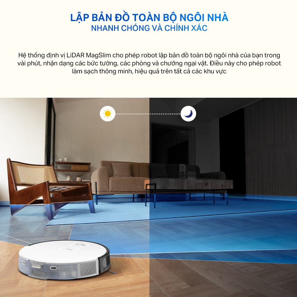 Robot Hút Bụi Và Lau Nhà TP-Link Tapo RV20 Mop / RV20 Mop Plus Điều Hướng LiDar MagSlim - Hàng Chính Hãng