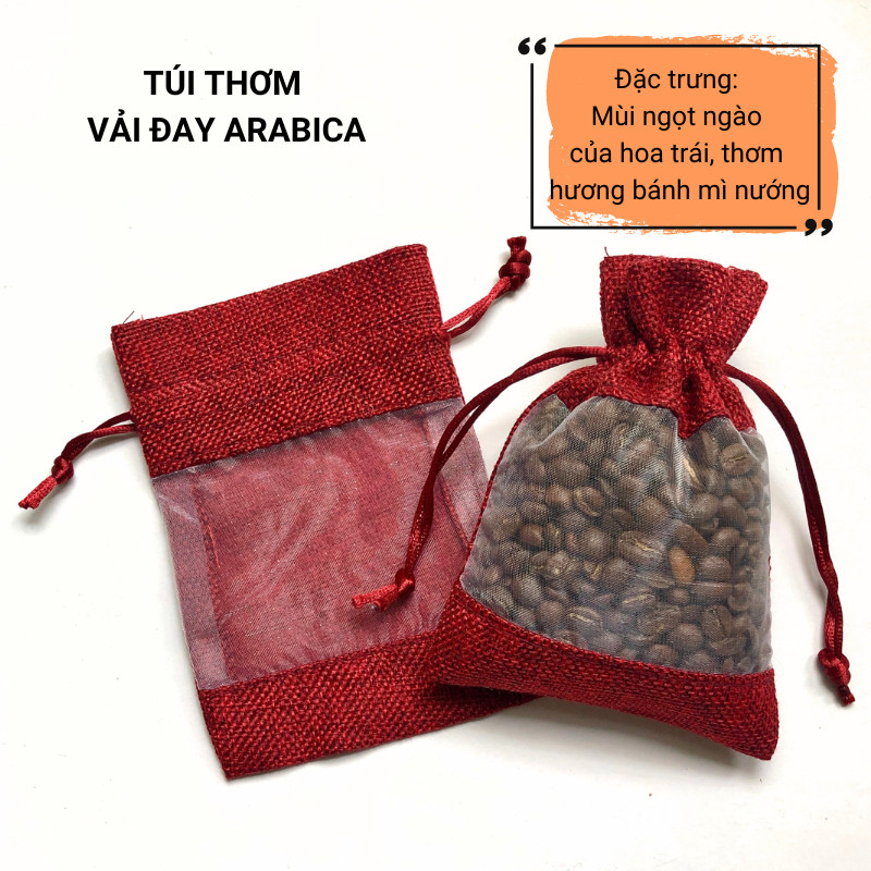 Túi thơm cà phê khử mùi, thơm ô tô hạt nguyên chất