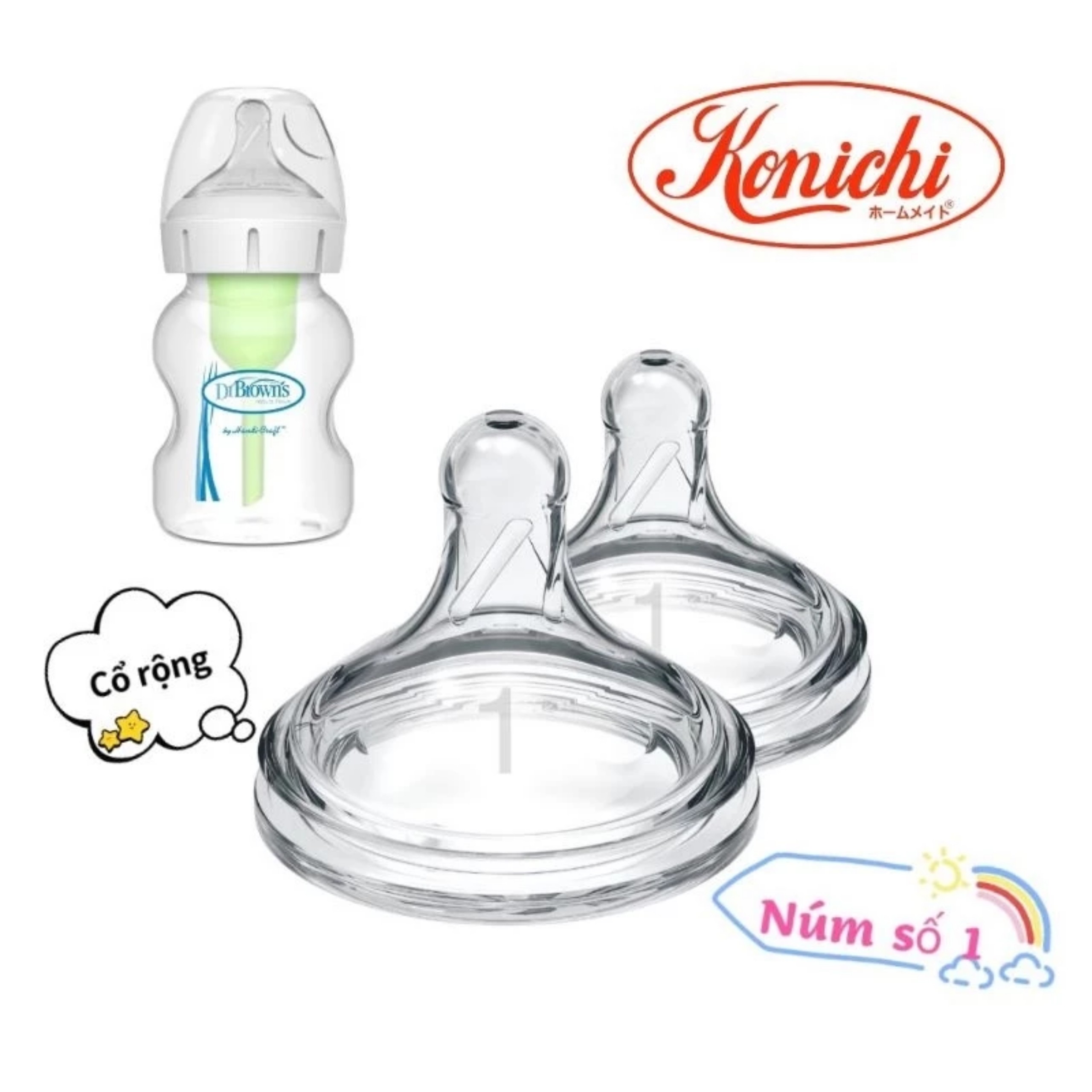 Bình sữa Dr.Brown's cổ rộng 150ml nhựa PP Options Plus