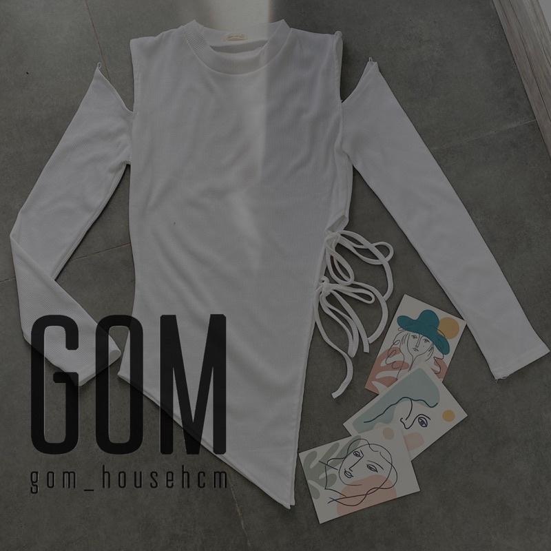 Áo khoét vai cột tà lini