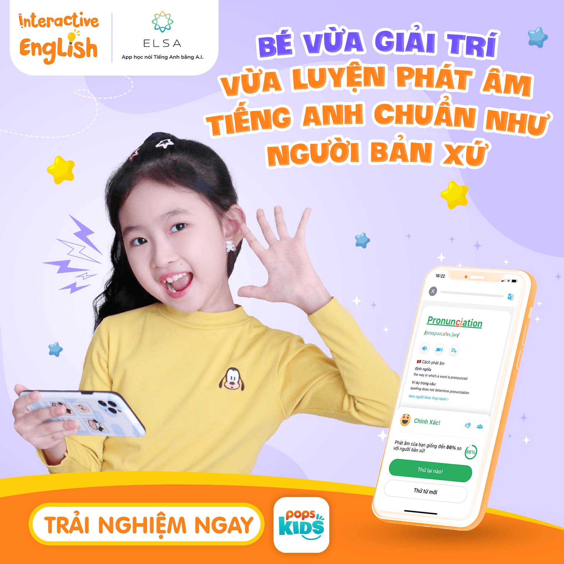 - ELSA SPEAK - Phát âm tiếng Anh chuẩn bản xứ - Gói ELSA Pro 1 Năm & Trọn đời