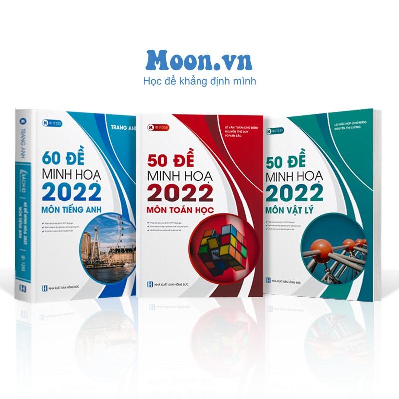 Combo Bộ Đề Ôn Thi Khối A01 - 50 Đề Minh Họa 2024: Môn Toán Học + Vật Lý + Tiếng Anh (Bộ 3 Cuốn) (MOON) - Tặng phiếu trắc nghiệm