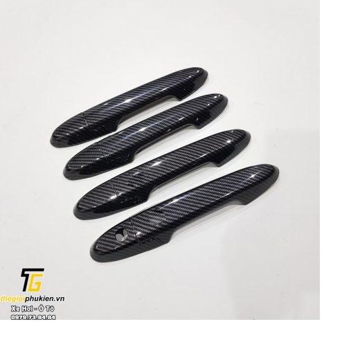 Bộ ốp tay nắm cửa, hõm cửa xe Honda City 2021 vân Carbon