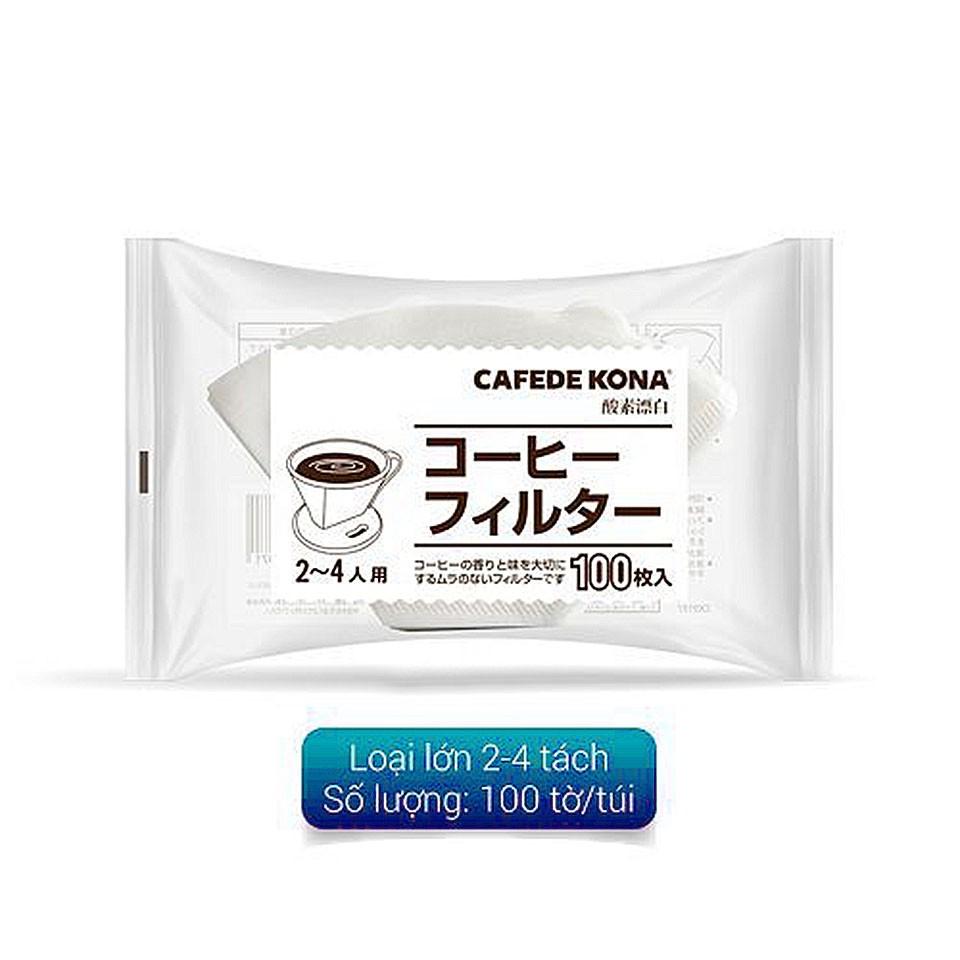 Bịch 100 tờ giấy lọc cà phê nón cụt cho phễu Kalita & máy pha tự động