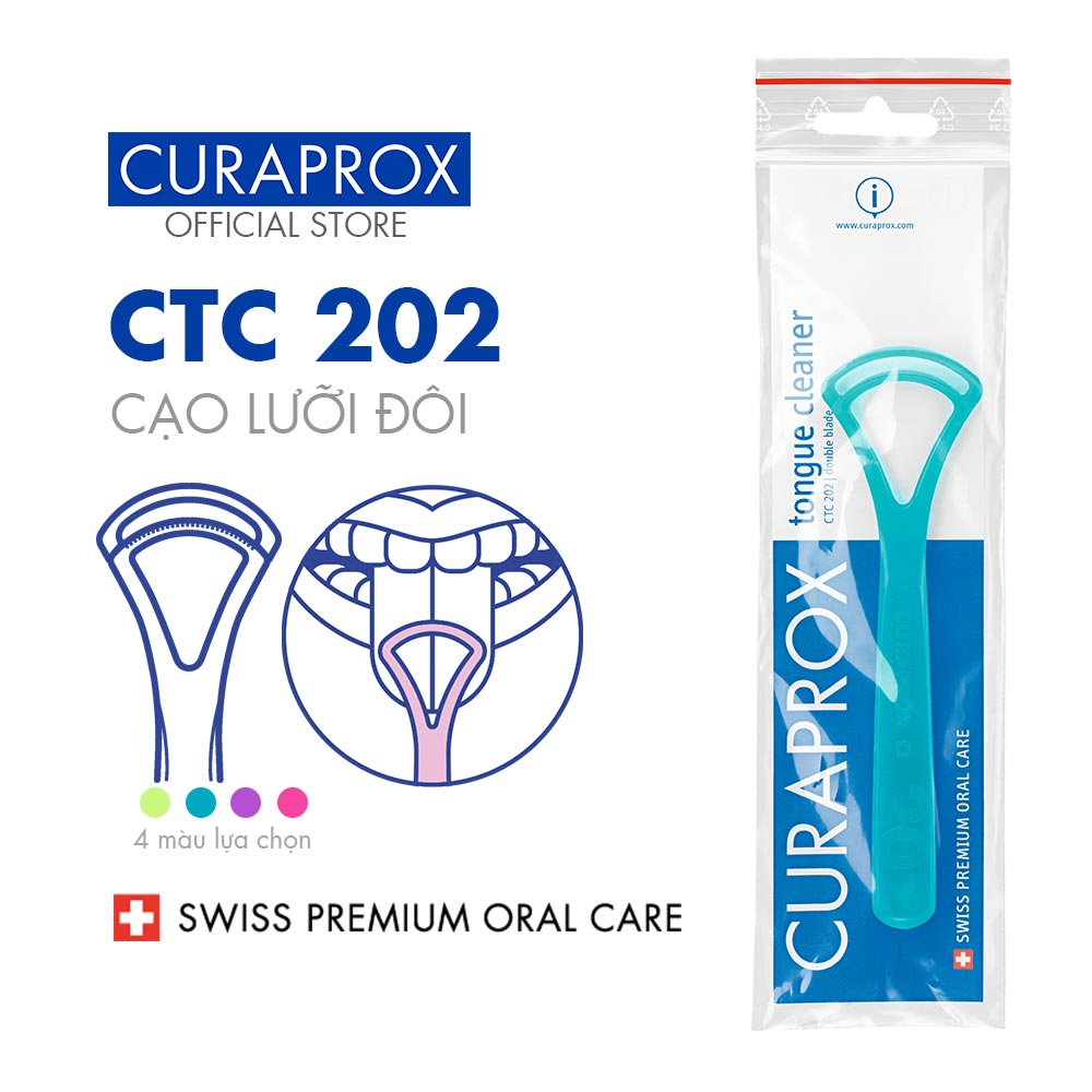 Cạo lưỡi Curaprox CTC sạch lưỡi thơm miệng Màu ngẫu nhiên – CTC 202