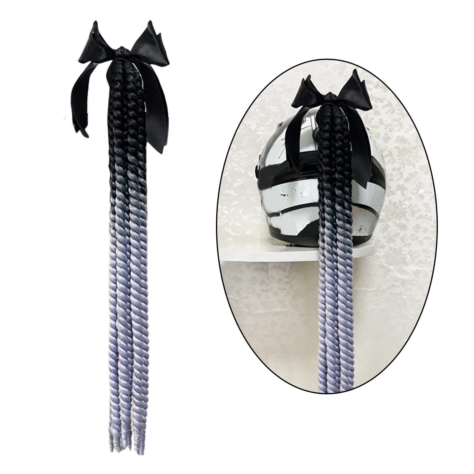 Helmet Braids Ponytail with Bowknot Decoration Dreadlocks